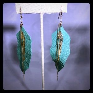 Beautiful boho leather earrings